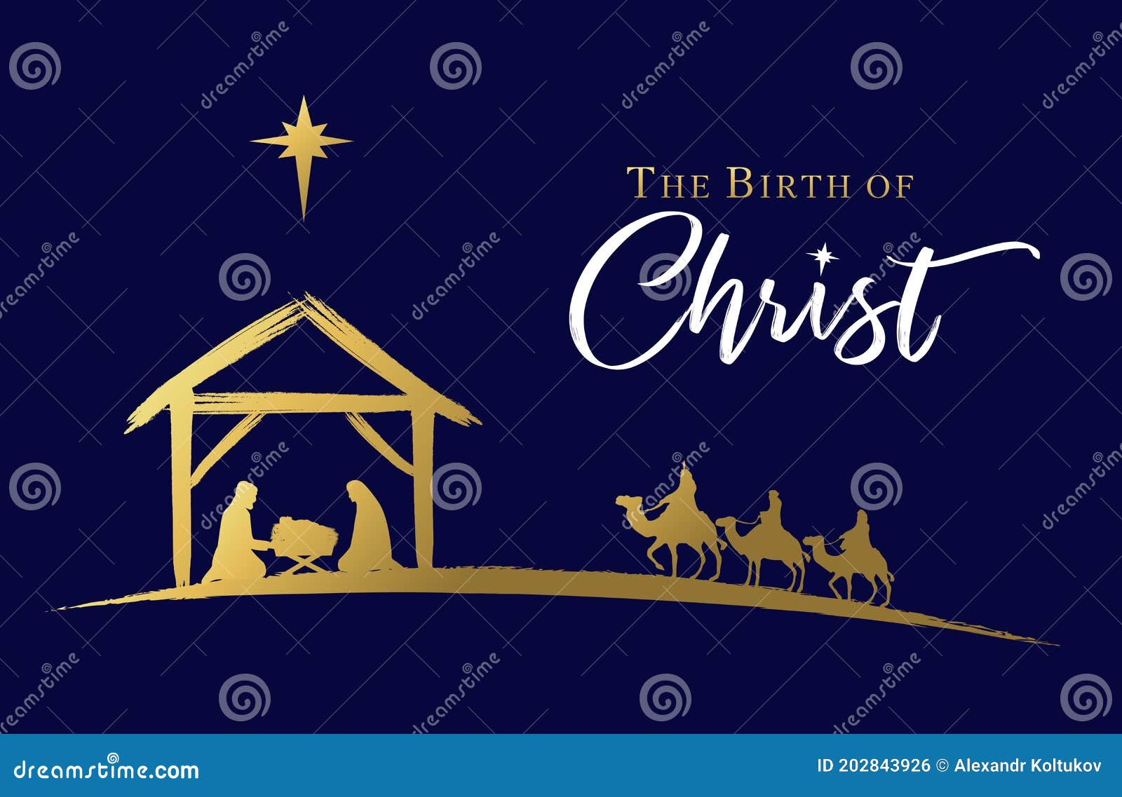 The Birth of Christ, Nativity Scene of Baby Jesus in the Manger ...