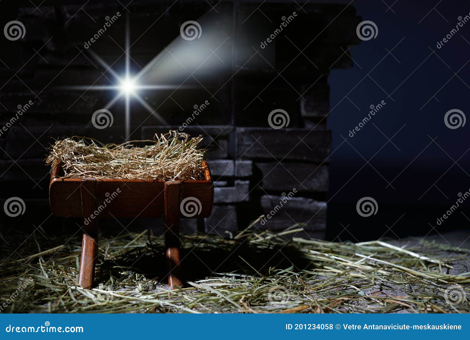 birth of jesus. christmas nativity scene. manager and star.