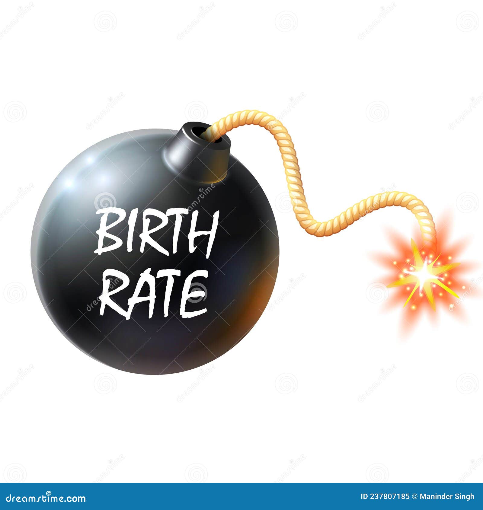 Birth Rate bomb. stock illustration. Illustration of fuse 237807185