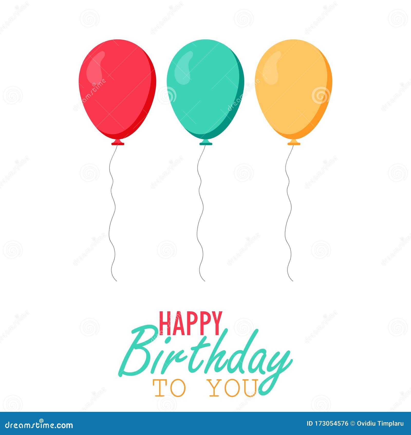 Birthday Balloons Vector Illustration. Stock Vector - Illustration of ...