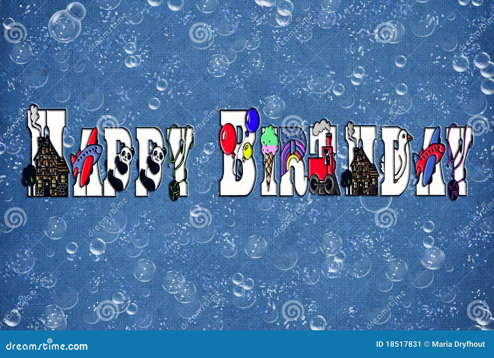 Birthday Bubbles stock illustration. Illustration of alphabet 18517831