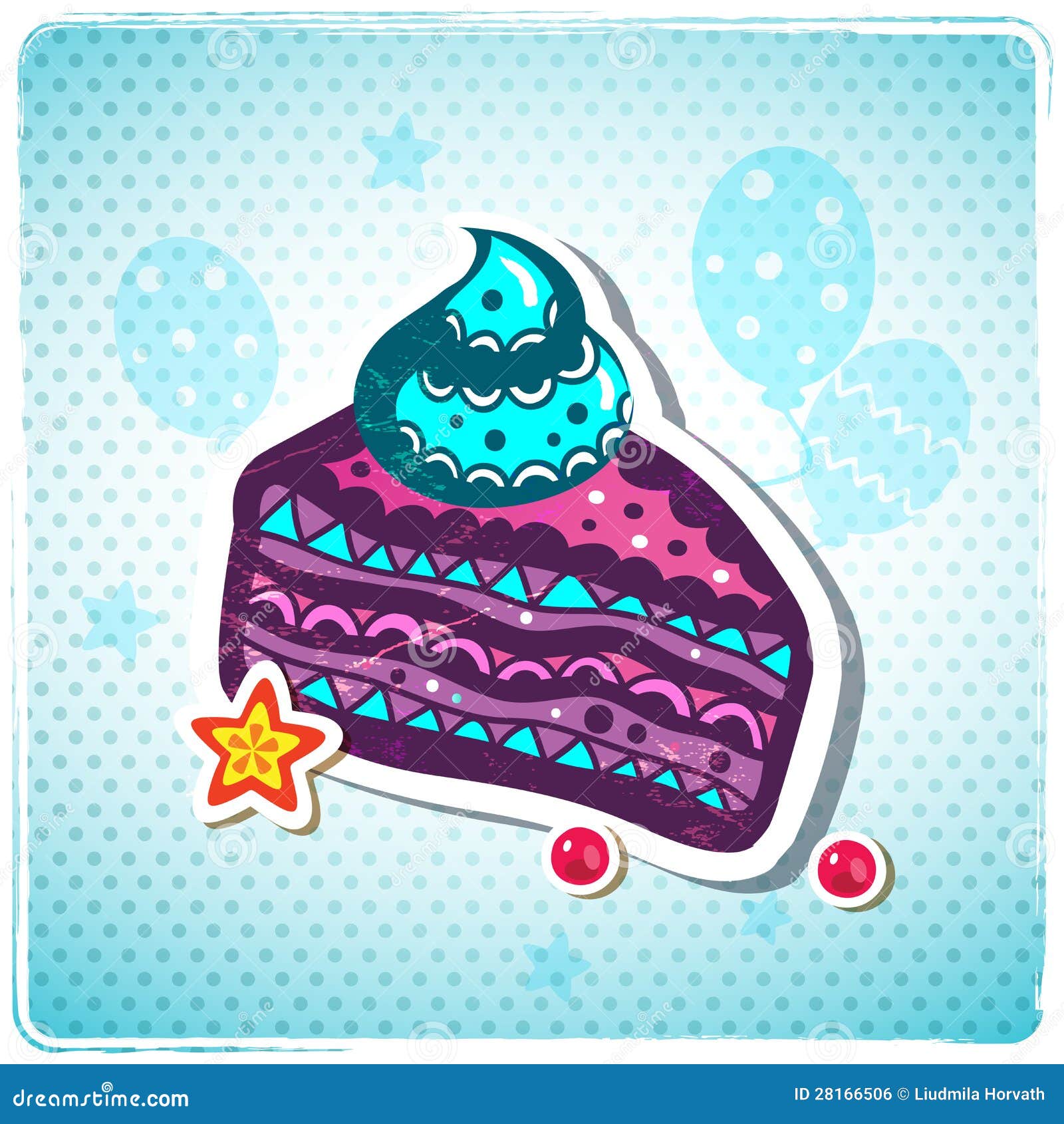 Birthday cake stock vector. Illustration of holiday, label - 28166506