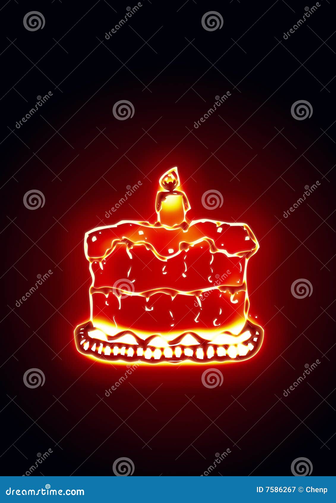 Birthday cake stock illustration. Illustration of food - 7586267
