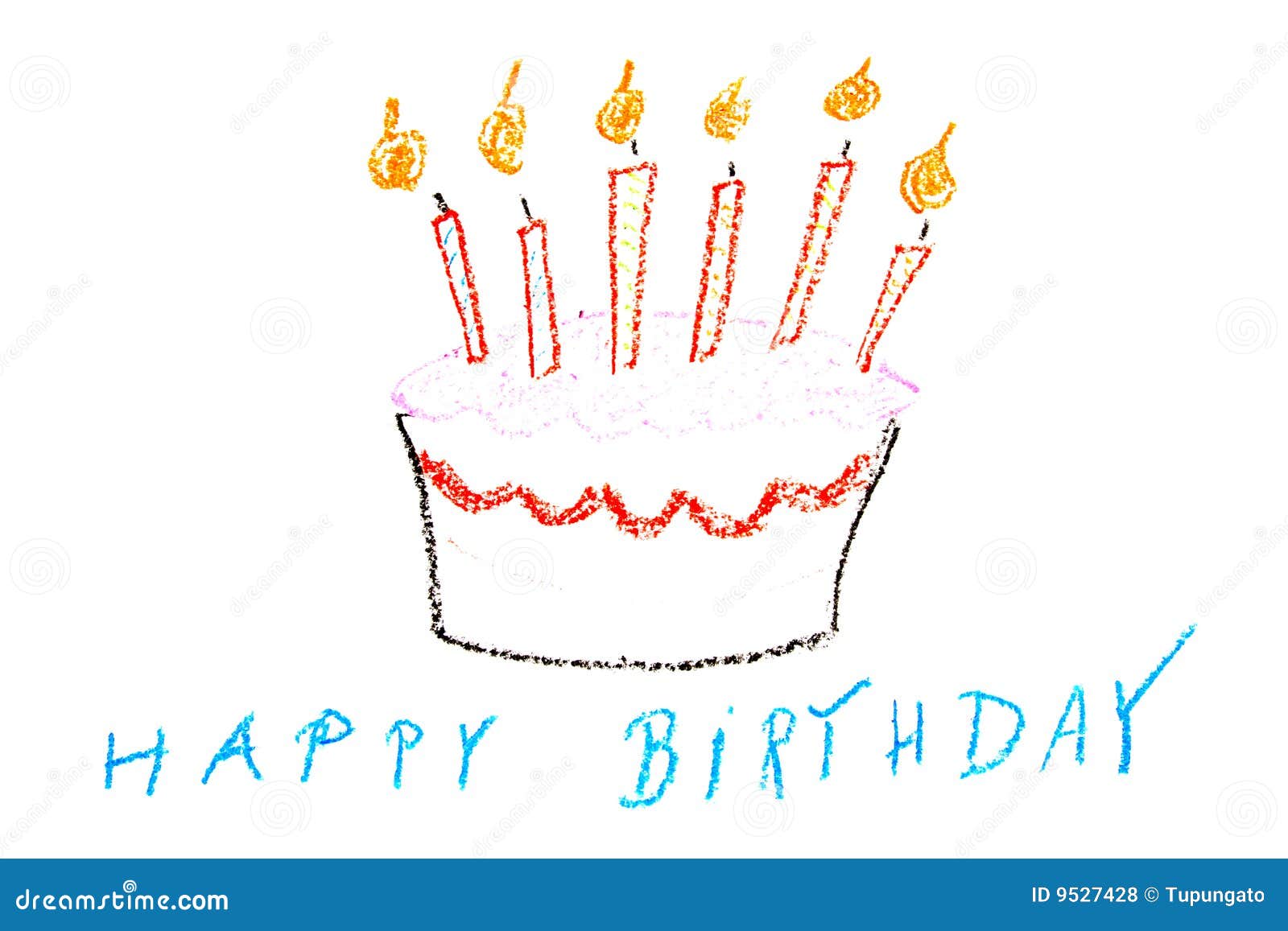 Birthday cake stock illustration. Illustration of painting - 9527428