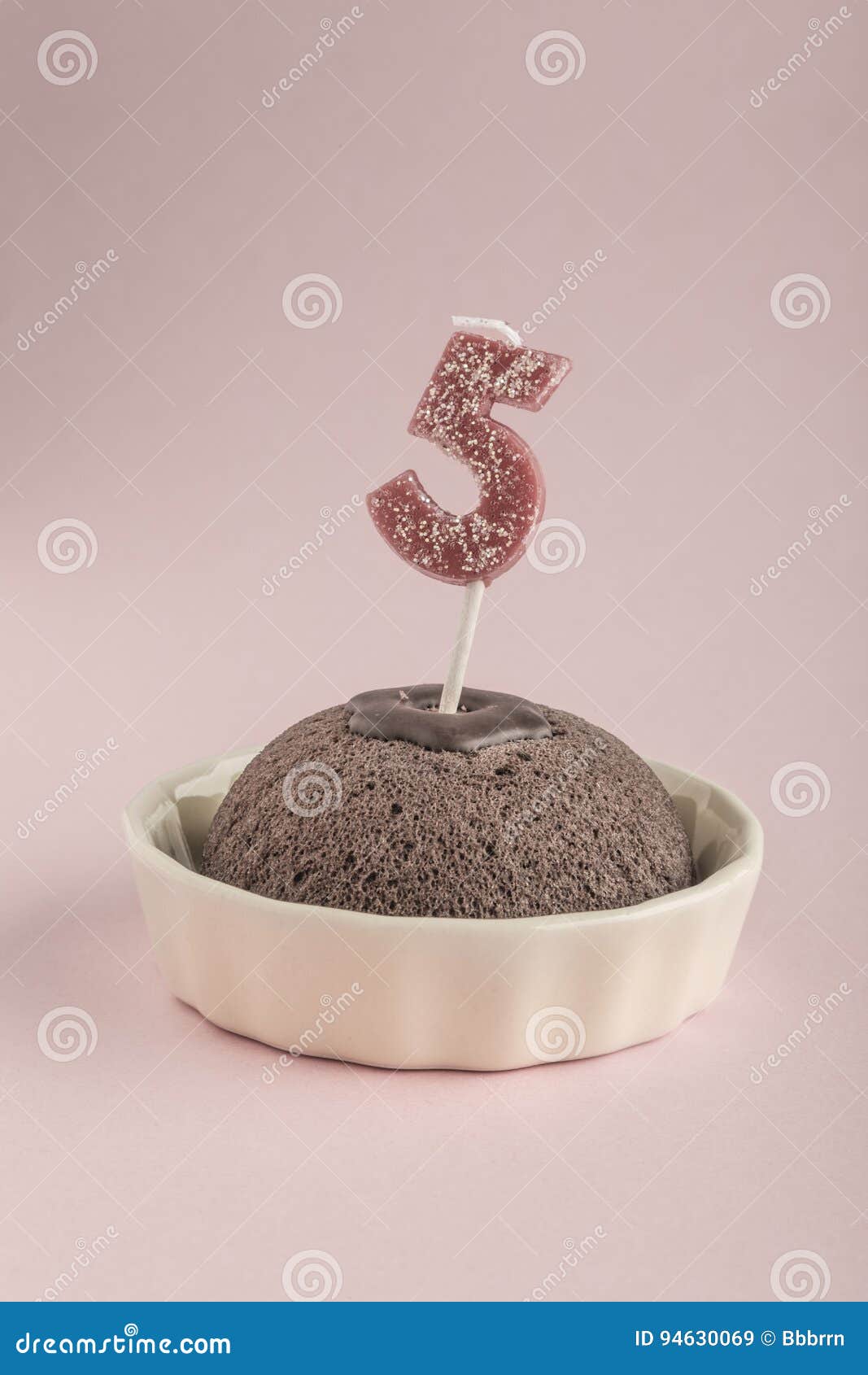 Birthday Cake with Candle Age Five Stock Image Image of dessert