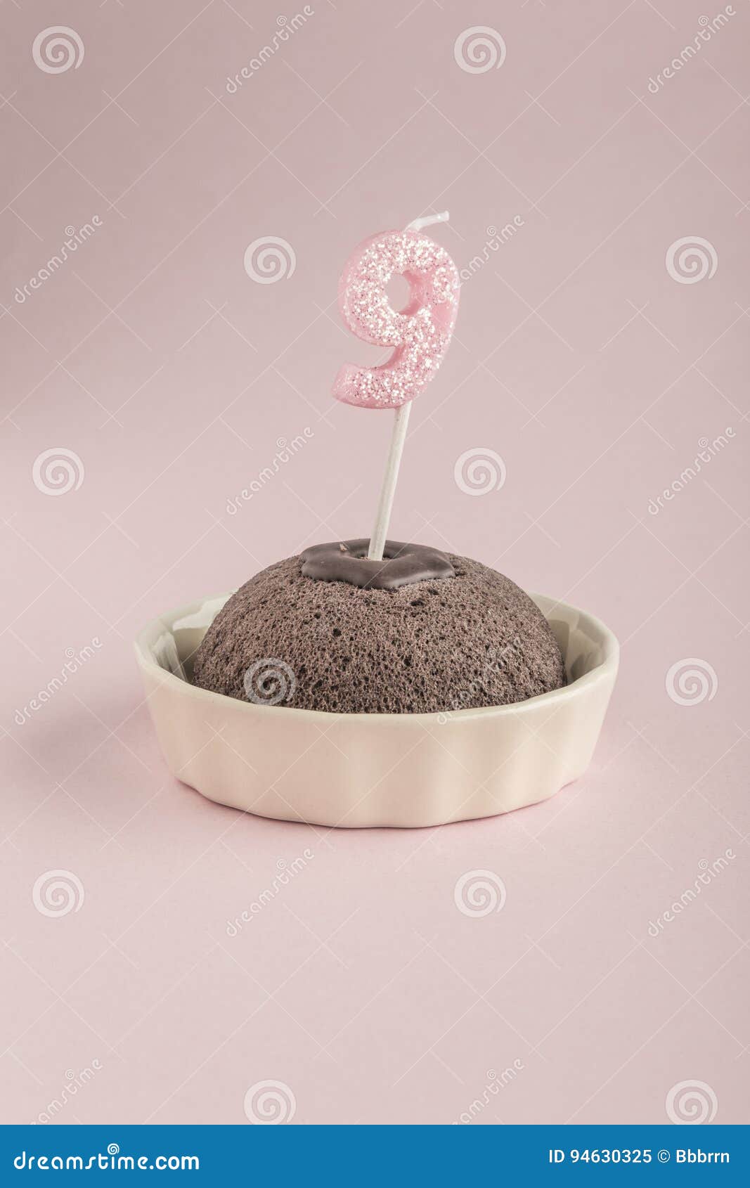 Birthday Cake with Candle Age Nine Stock Image Image of mini, tiny