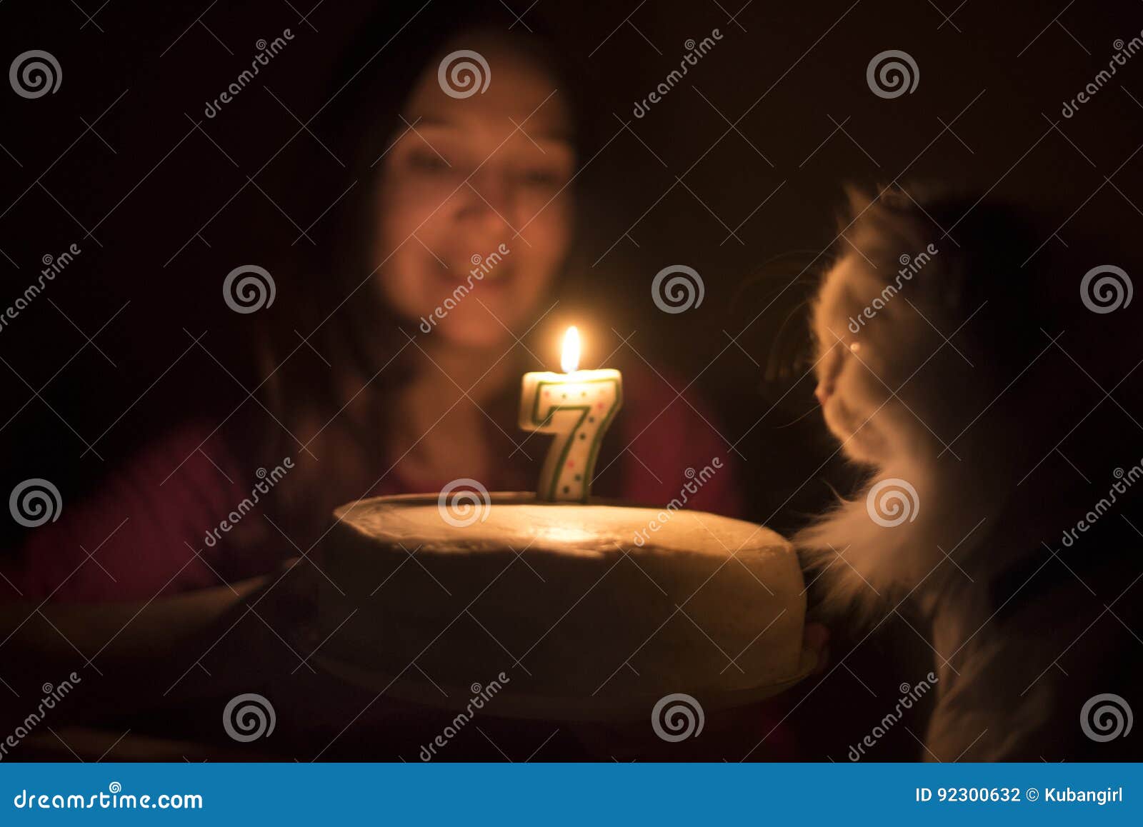 Birthday Cake with a Candle for a Cat Stock Photo Image of dark