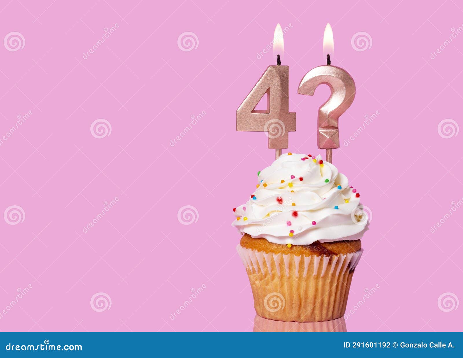 Birthday Cake With Candle Number 4 And Question Mark Stock Photo birthday-cake-with-candle-number-4-and-question-mark-stock-photo