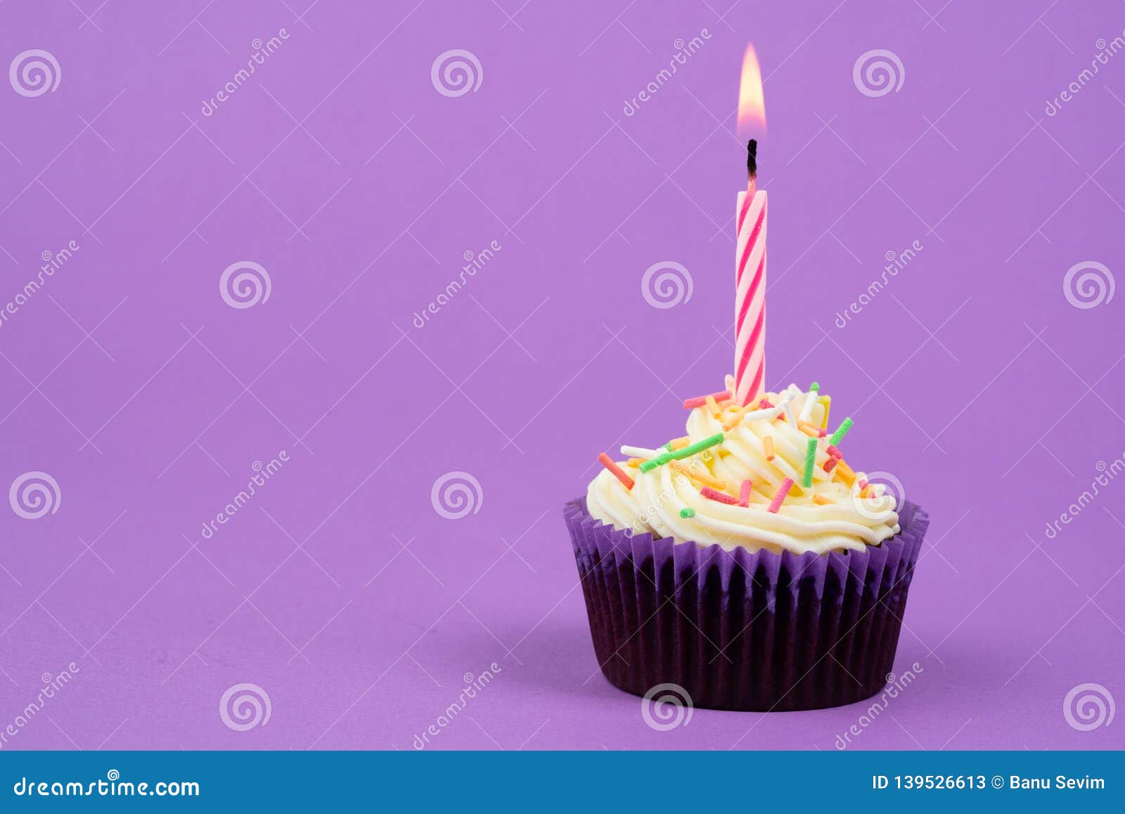 Birthday cake and candle stock image. Image of cake 139526613