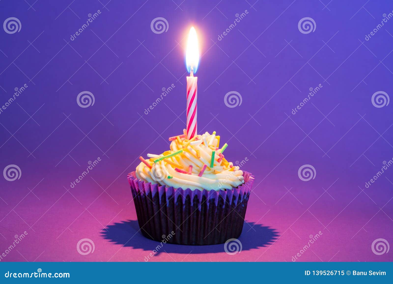 Birthday cake and candle stock image. Image of multicolored 139526715