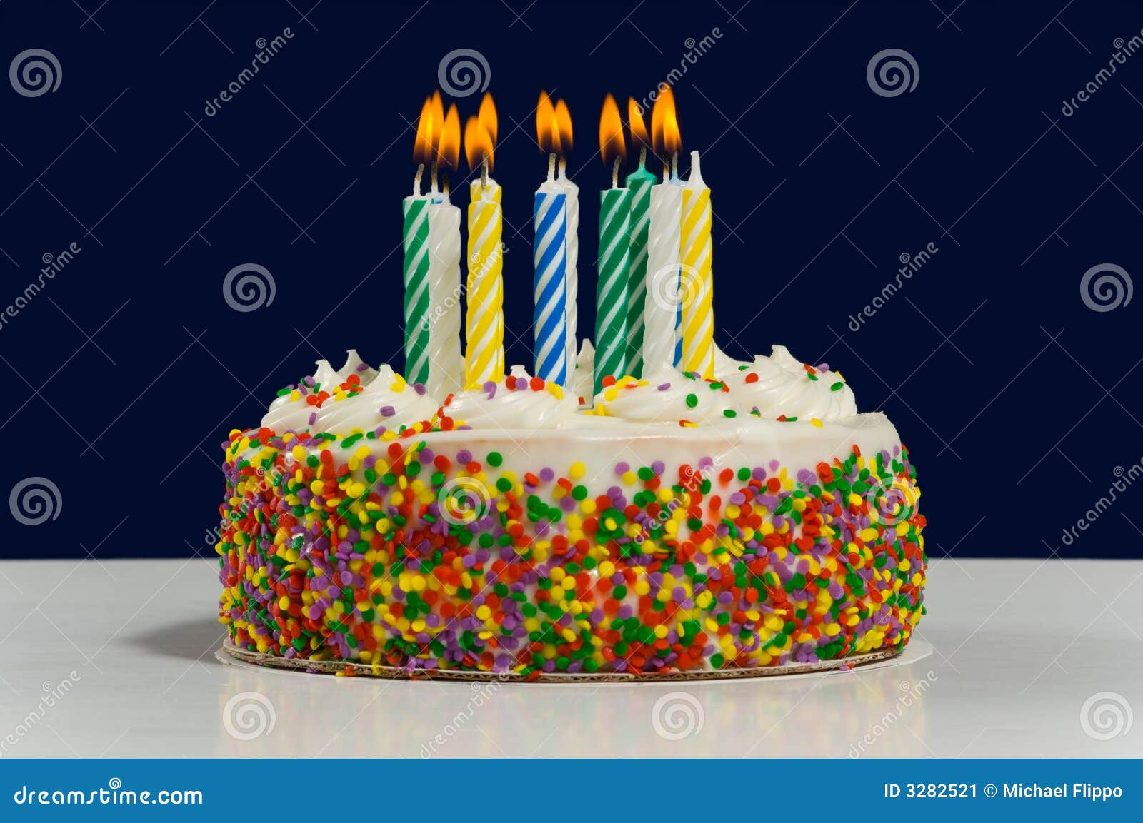 Birthday Cake And Candles Stock Image Image 3282521