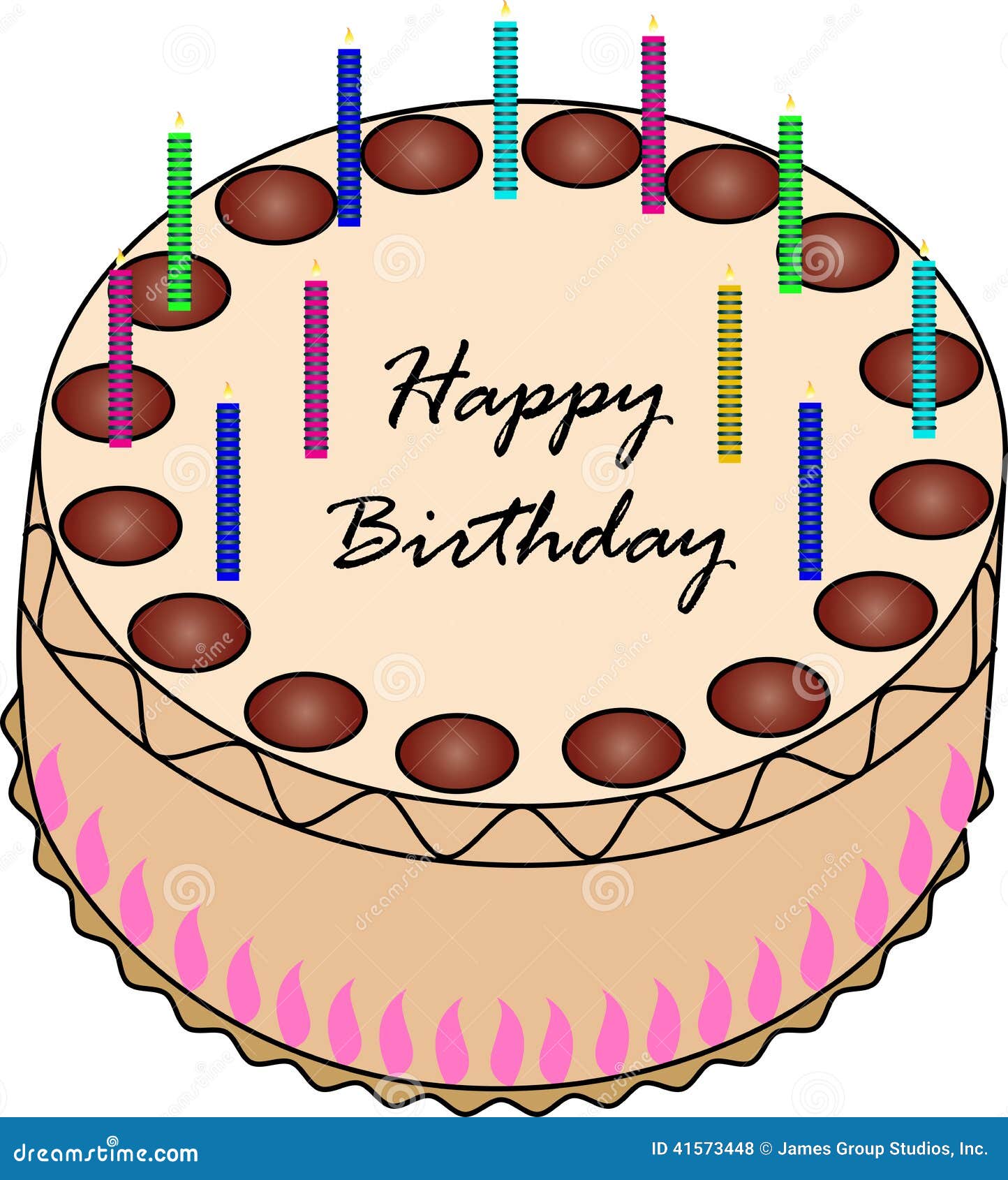 Birthday Cake stock vector. Illustration of food, delicious 41573448