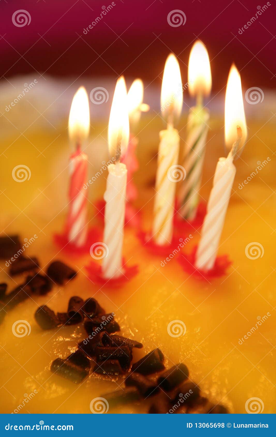 Birthday Cake Candles Light Golden Candlelight Stock Photo - Image of