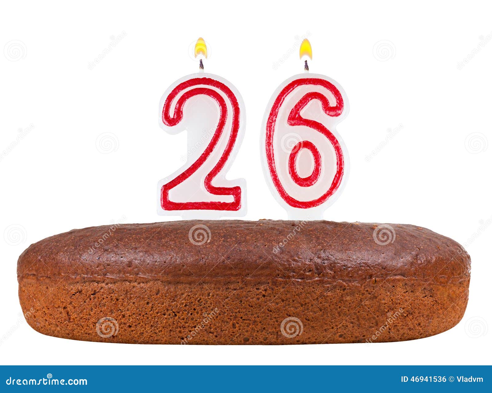 Birthday Cake With Candles Number 26 Isolated Stock Photo ...