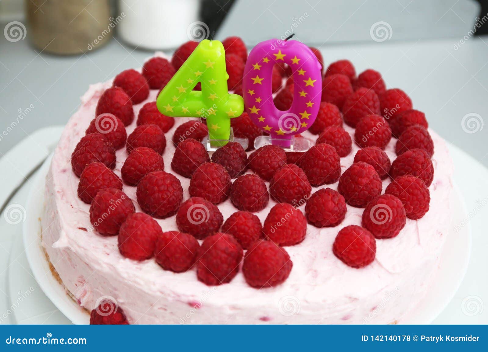 Birthday Cake with Candles for 40th Birthday Stock Photo Image of birthday, jelly 142140178