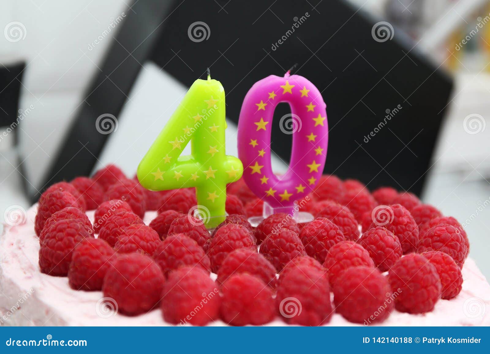 Birthday Cake with Candles for 40th Birthday Stock Photo Image of party, food 142140188