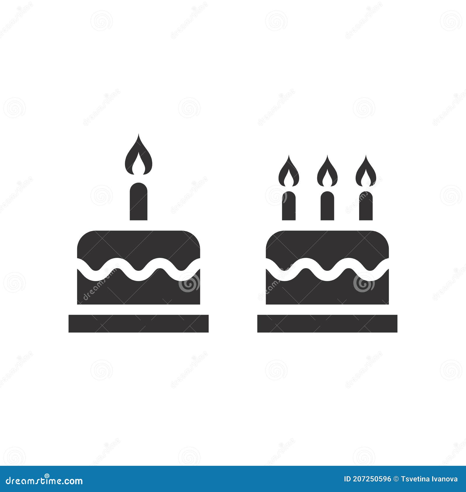 Birthday Cake with Candles Vector Icon Stock Vector Illustration of