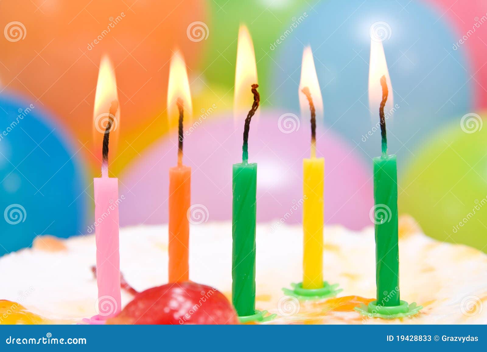 Birthday Cake with Colorful Candles. Stock Image Image of vibrant