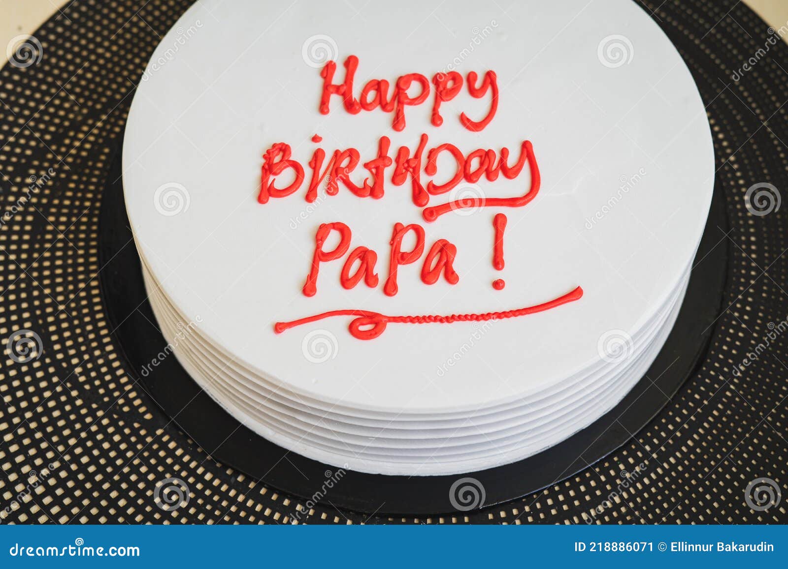 Birthday Cake for Dad Written `Happy Birthday Papa` on the Table ...