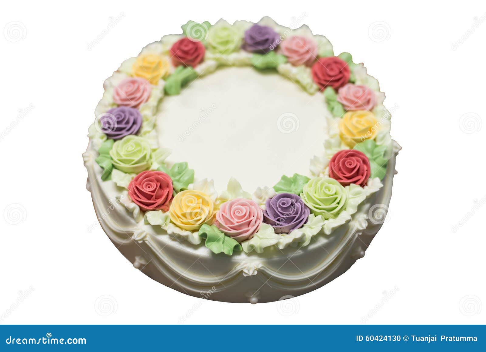 Birthday cake with flowers stock photo. Image of ceremony - 60424130