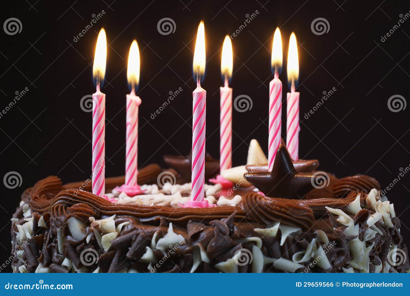 Birthday Cake with Lit Candles Stock Photo Image of candle, flavor