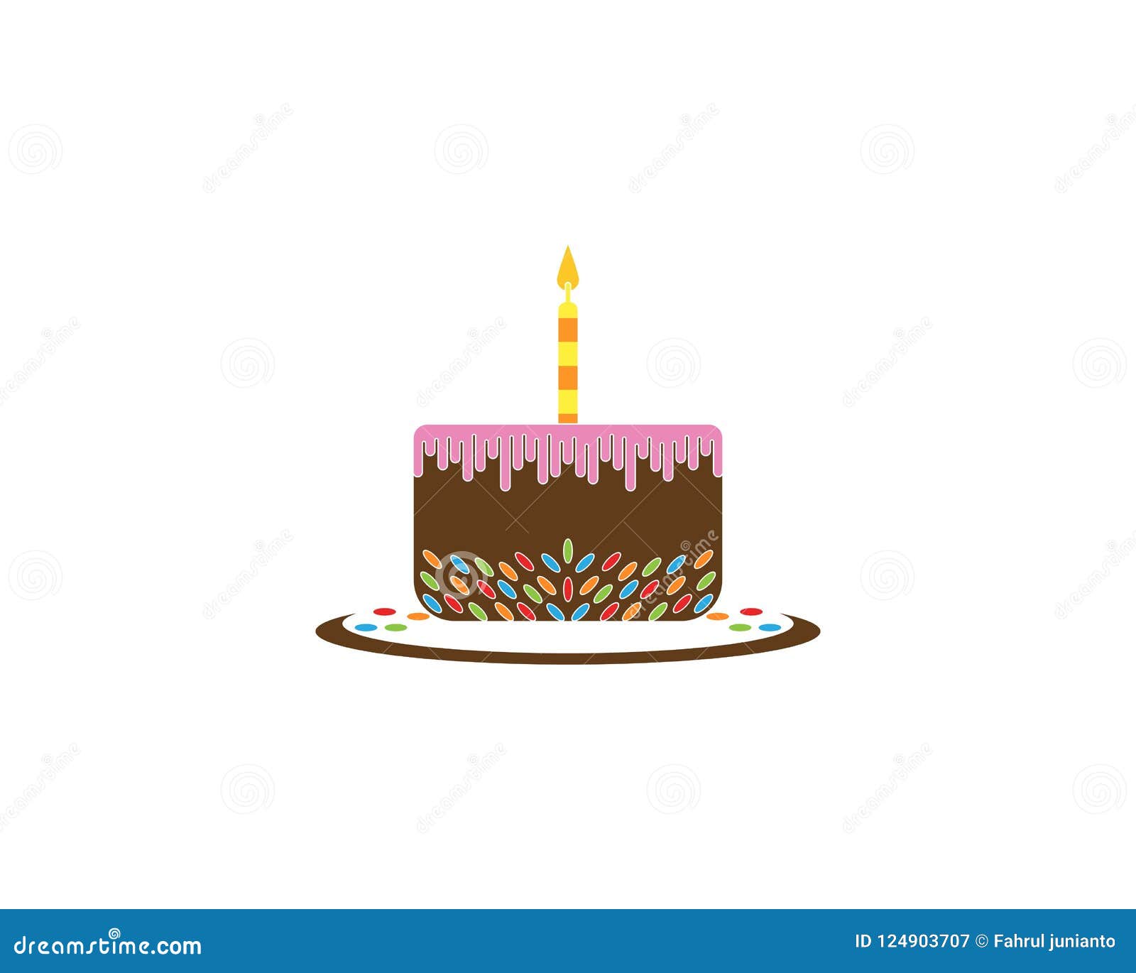 Birthday Cake Logo Vector Template Stock Vector Illustration Of Logo Birthday