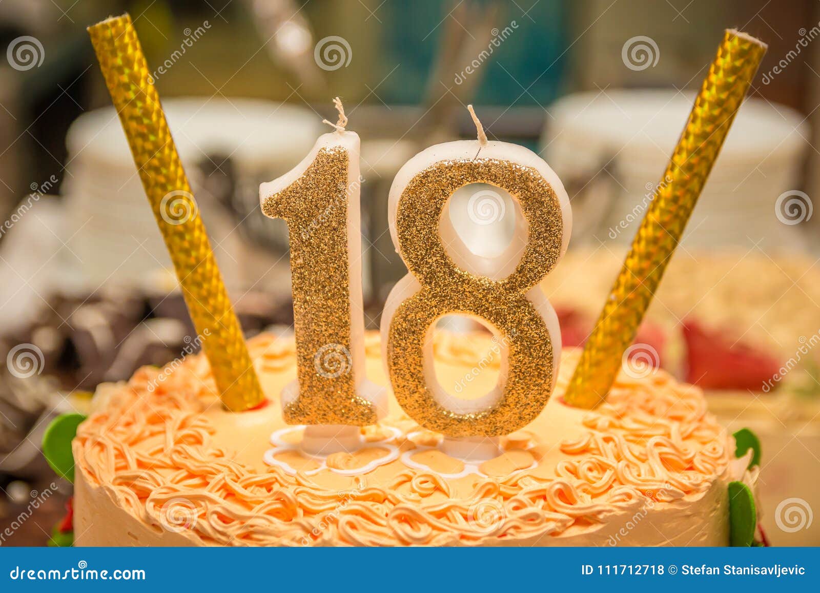 Birthday Cake With Number 18 Stock Photo - Image of colorful, decorated