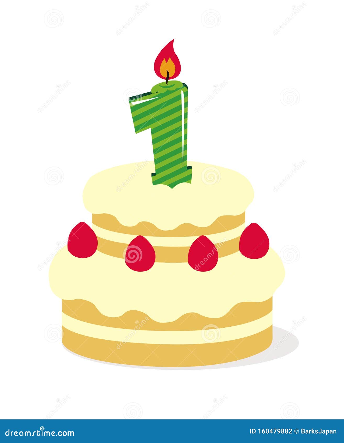 Download Birthday Cake Illustration / 1 Year Old Stock Vector ...