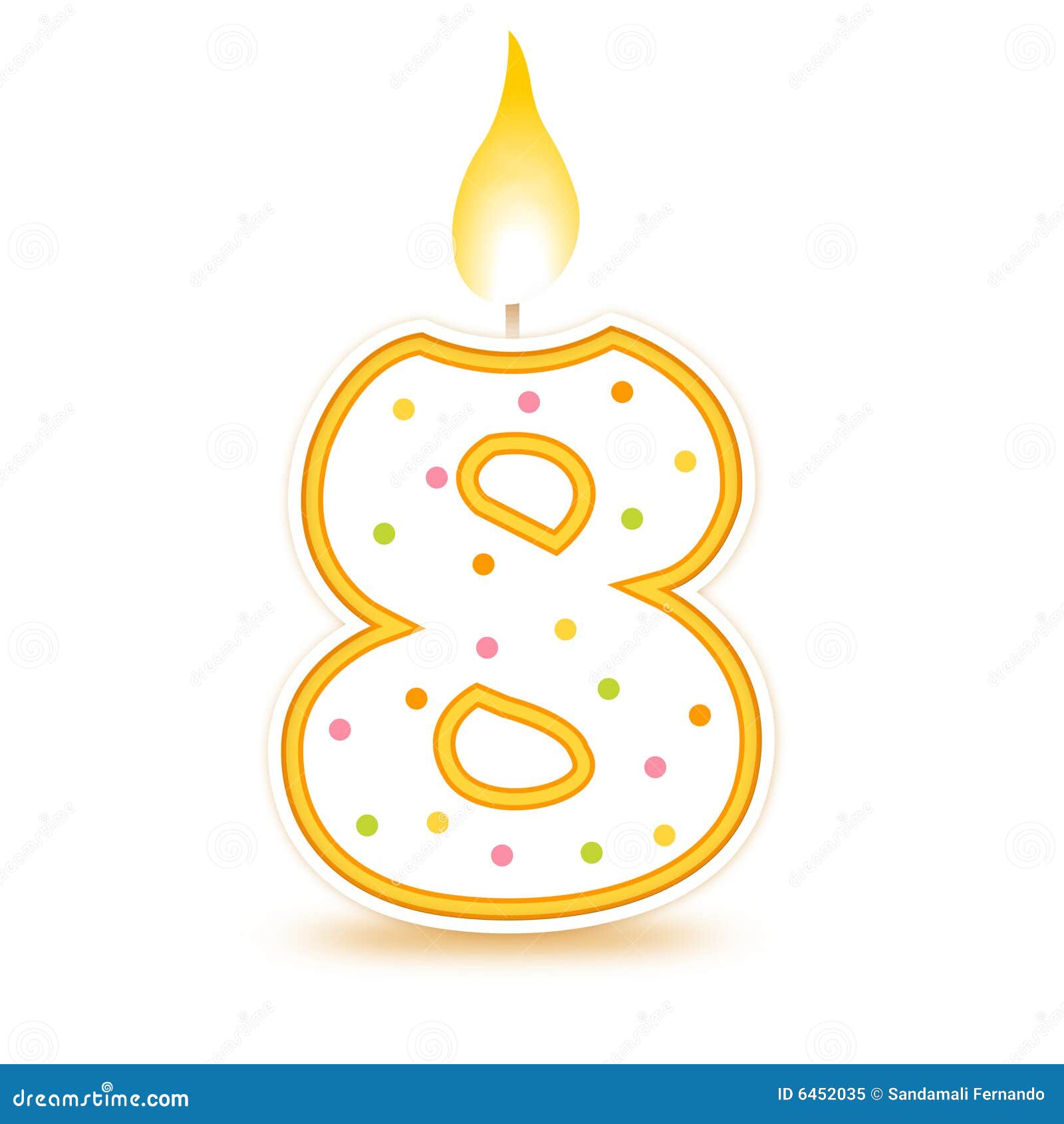 Birthday candle - 8 stock vector. Illustration of happy - 6452035