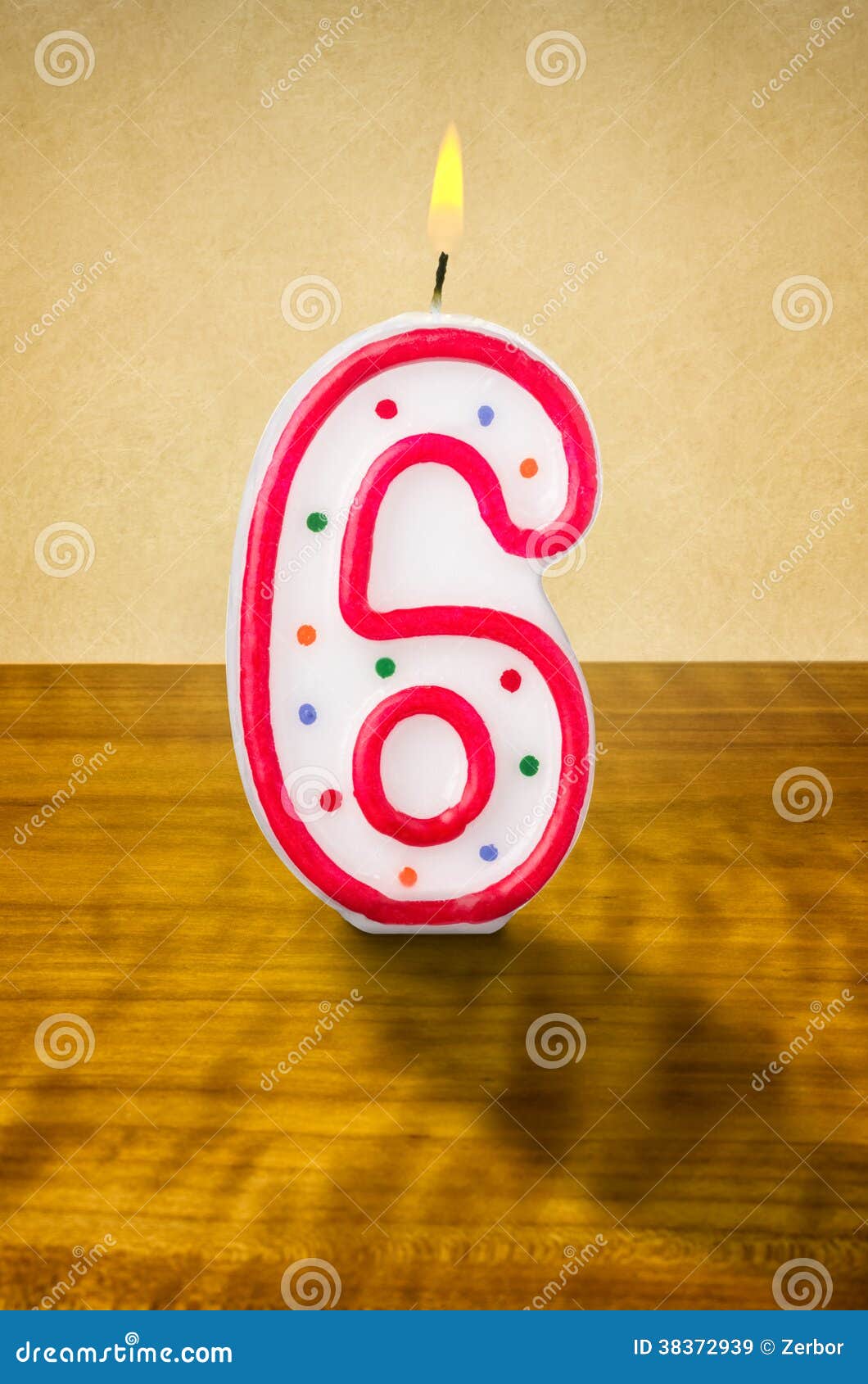 Birthday candle number 6 stock image. Image of congratulation 38372939