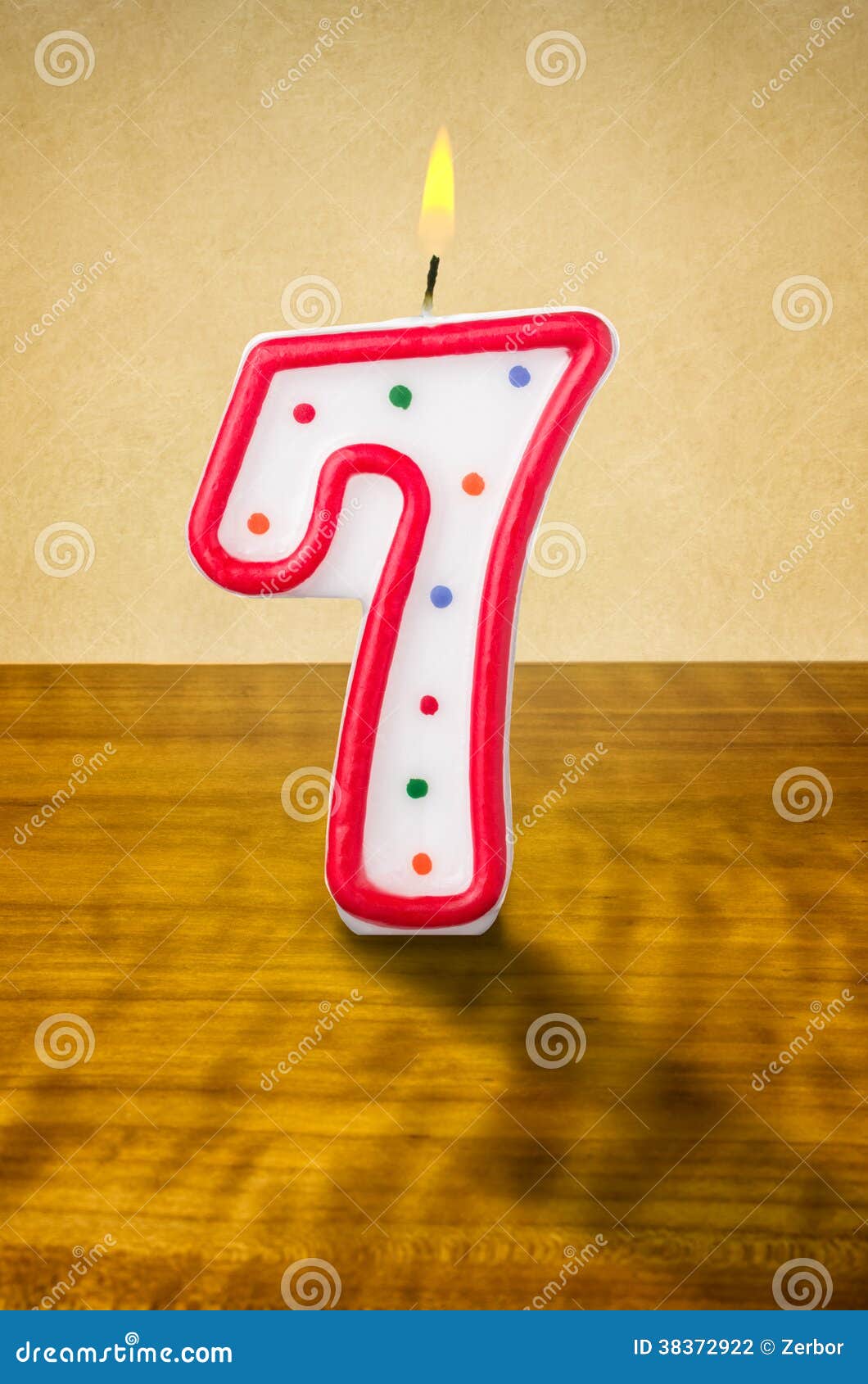 Birthday Candle Number 7 Stock Photography Image 38372922
