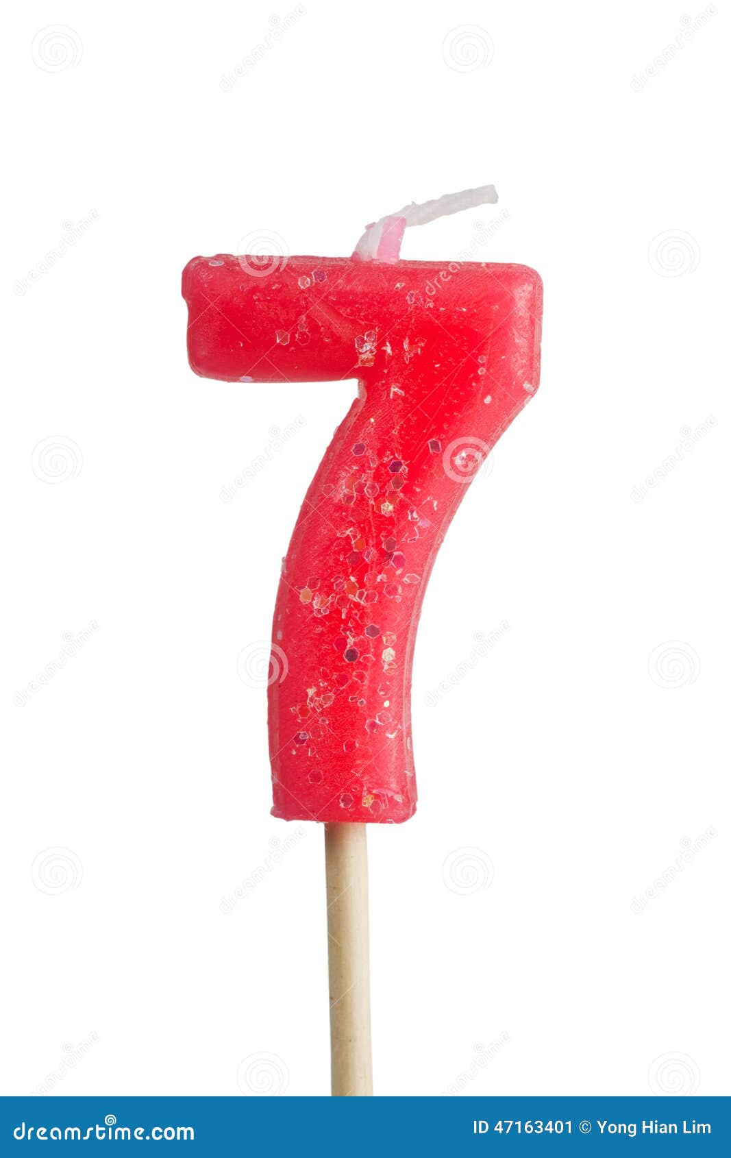 Birthday candle number 7 stock image. Image of isolated 47163401
