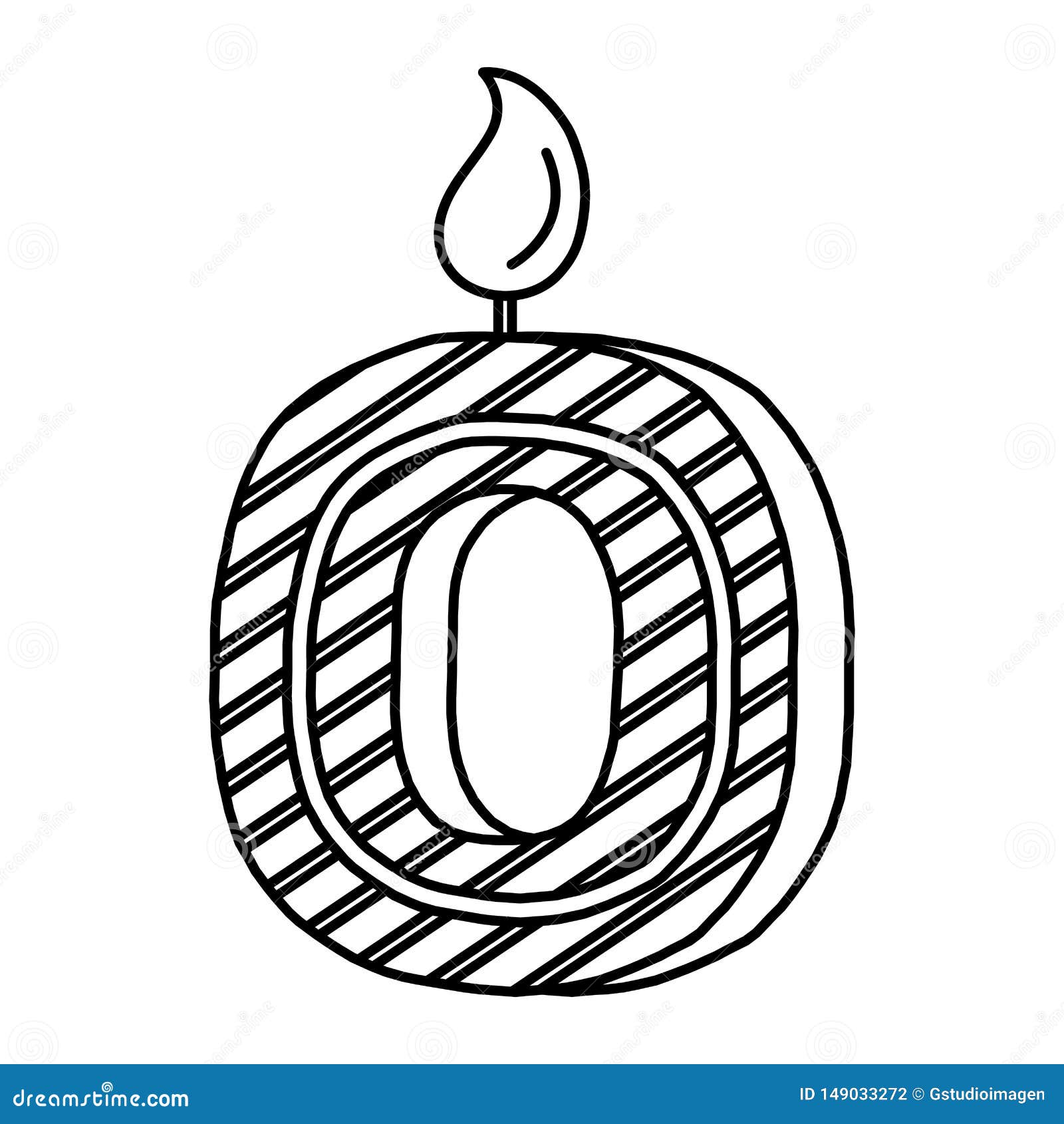 Birthday Candle with Number Zero Stock Illustration Illustration of