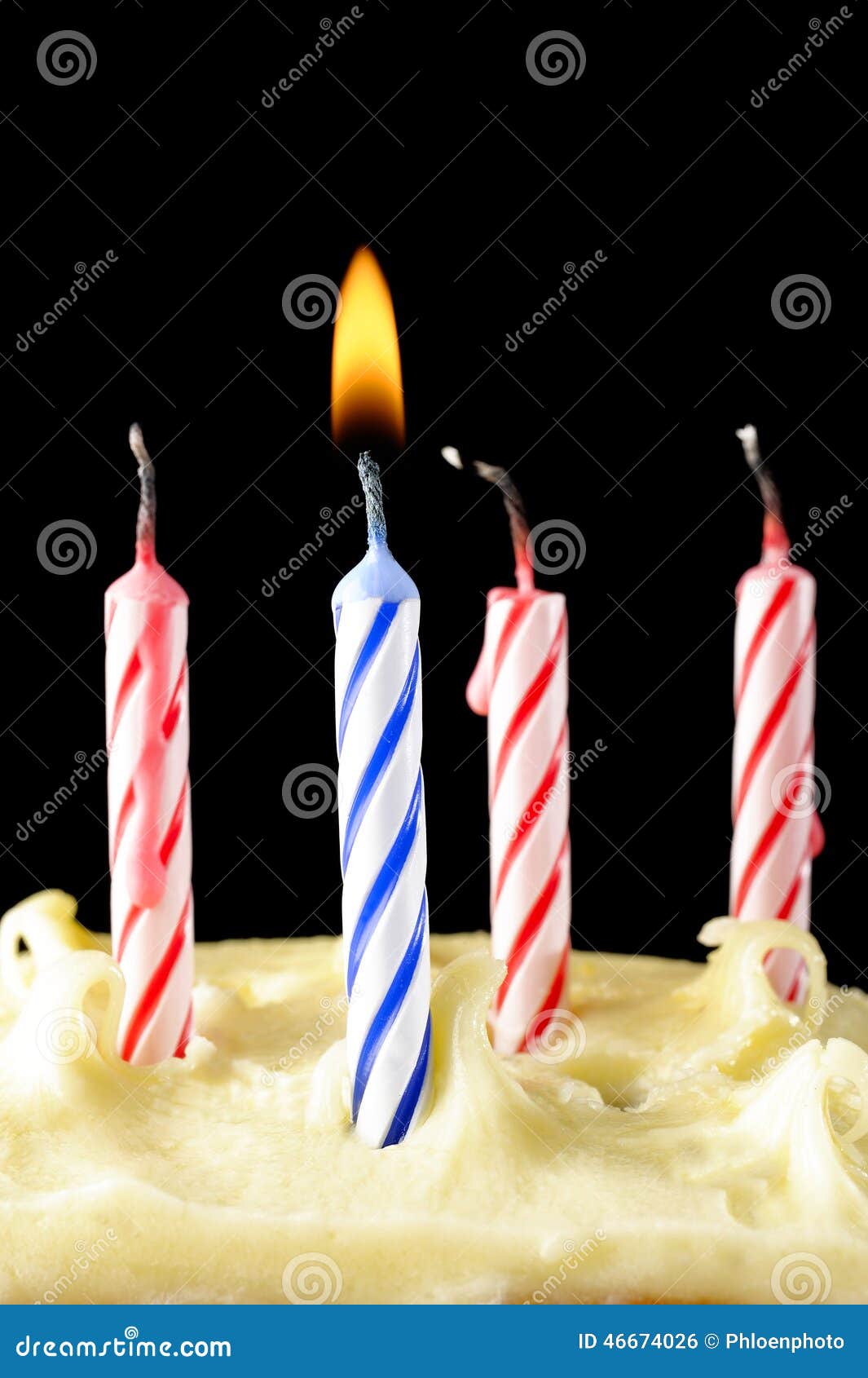 Birthday candles on cake stock photo. Image of happy 46674026