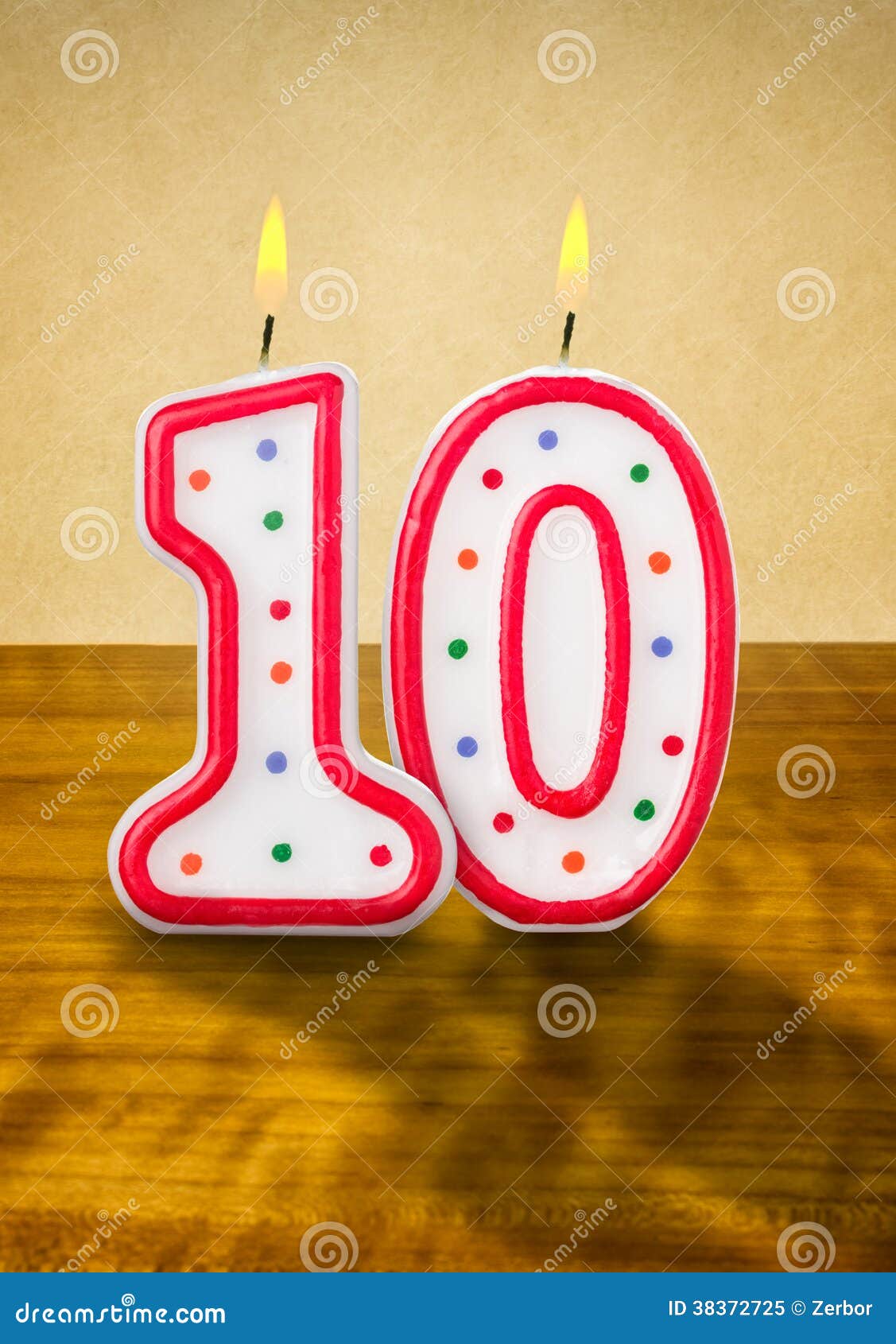 Birthday candles number 10 stock illustration. Illustration of cartoon