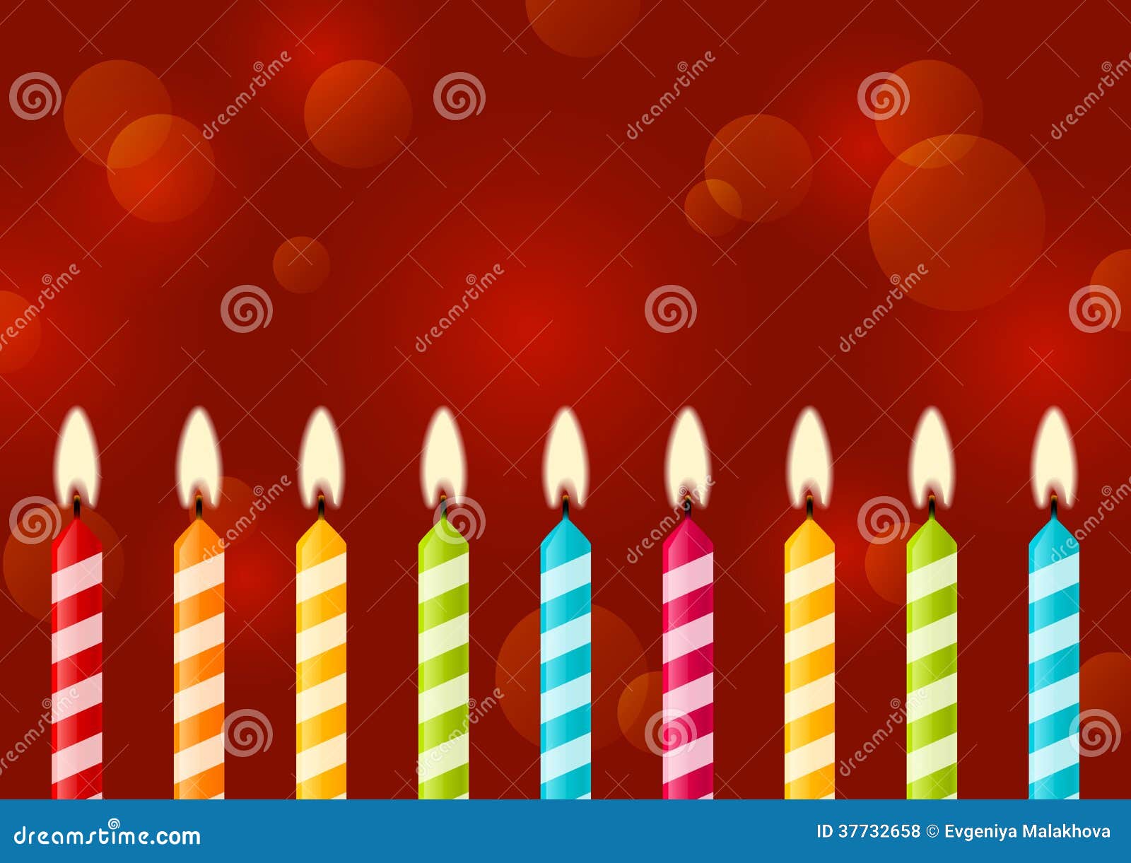 Birthday candles on red stock vector. Illustration of holiday 37732658
