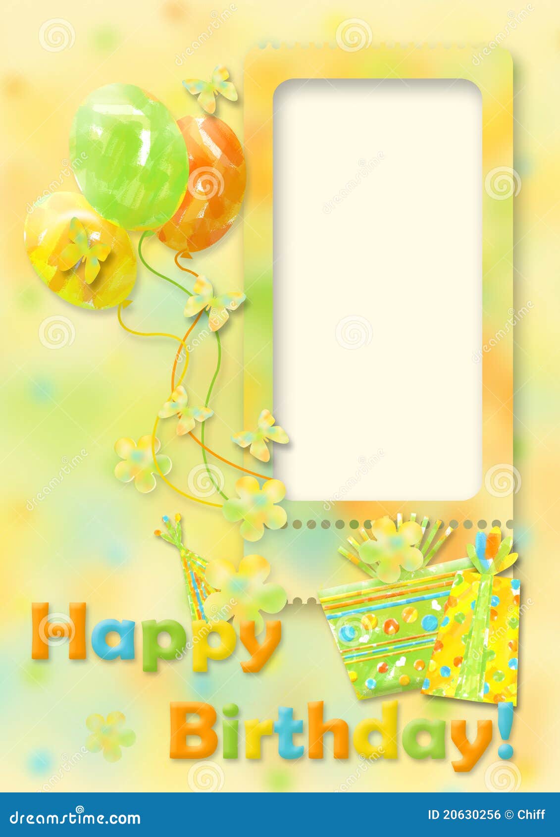Birthday Card with Balloons Stock Illustration Illustration of flowers, festival 20630256