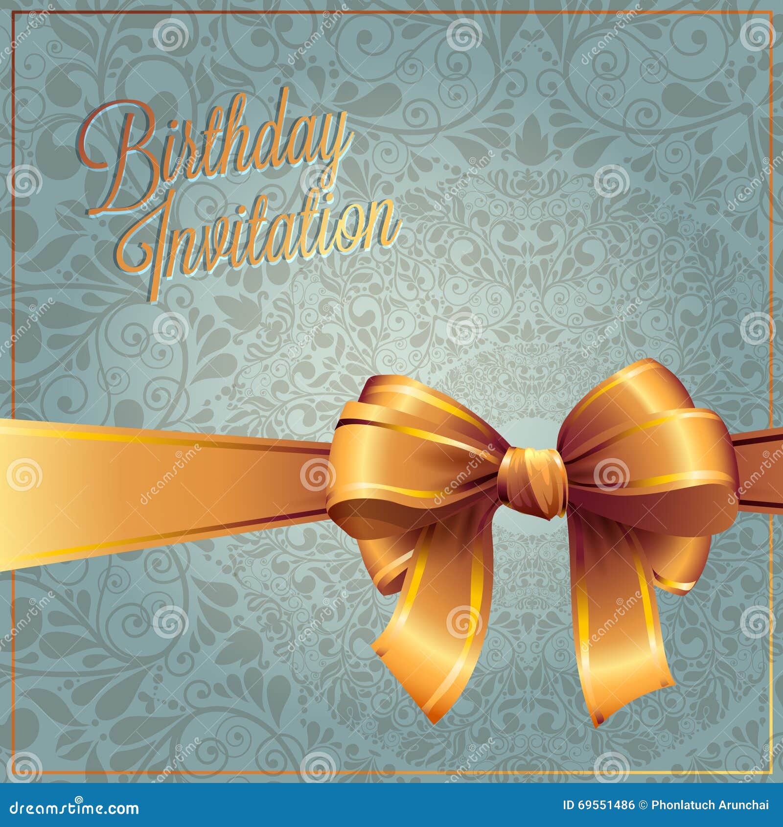 The Birthday Card with Blue Background Design Stock Vector