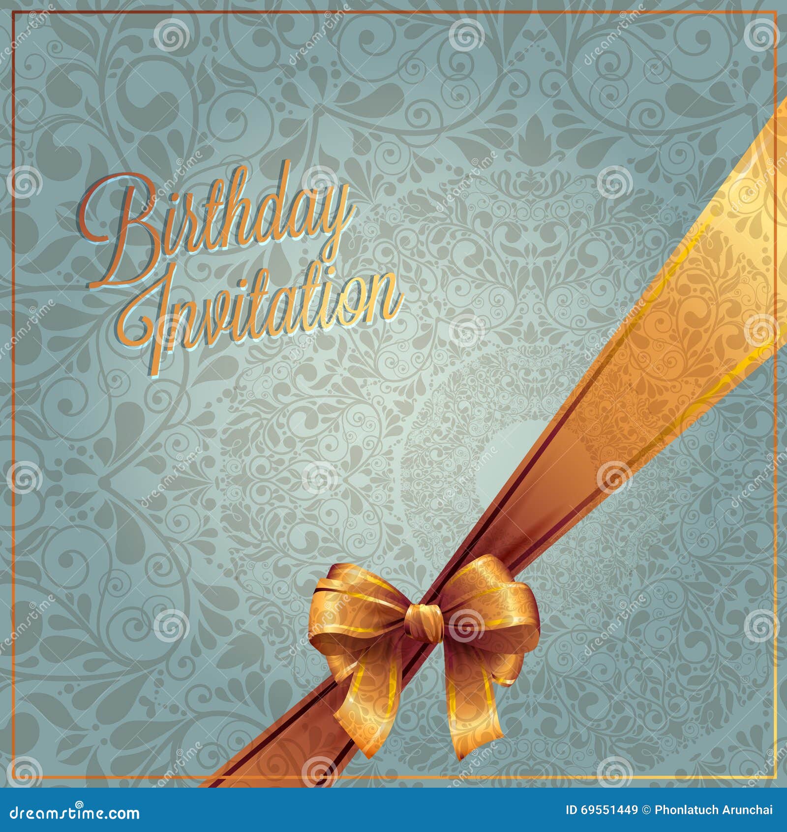 Birthday Card with Blue Color Background Design Stock Vector ...