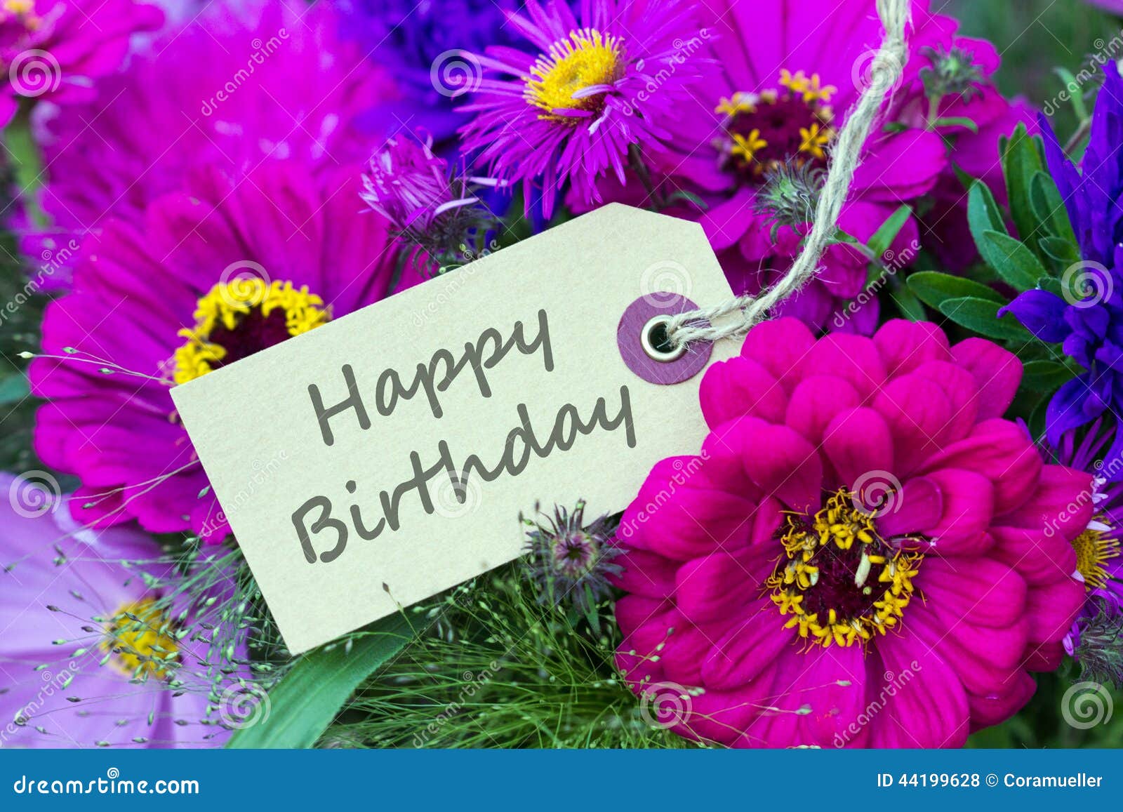 Birthday Card Stock Photo Image Of Text Happy Bouquet