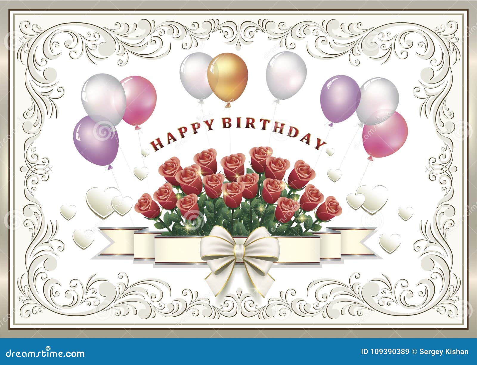 Happy Birthday Flowers And Balloons Images Birthday Card With Flowers And Balloons Stock Vector - Illustration Of Ornament, Card: 109390389 Happy Birthday Flowers And Balloons Images Birthday Card With Flowers And Balloons Stock Vector - Illustration Of Ornament, Card: 109390389