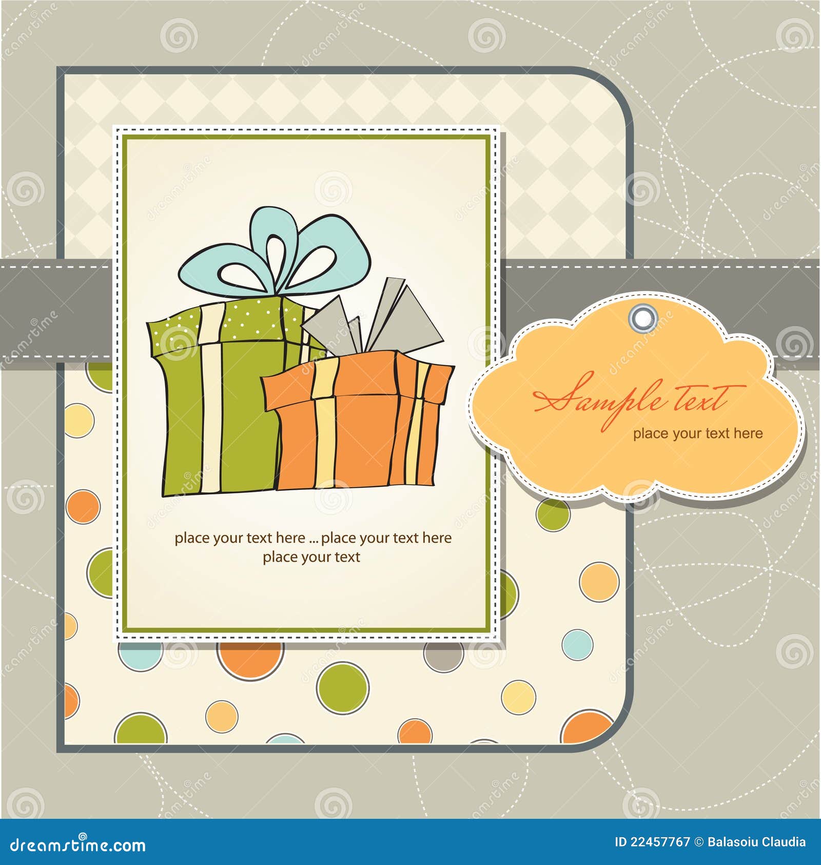 Birthday Card with Gift Box Stock Illustration Illustration of