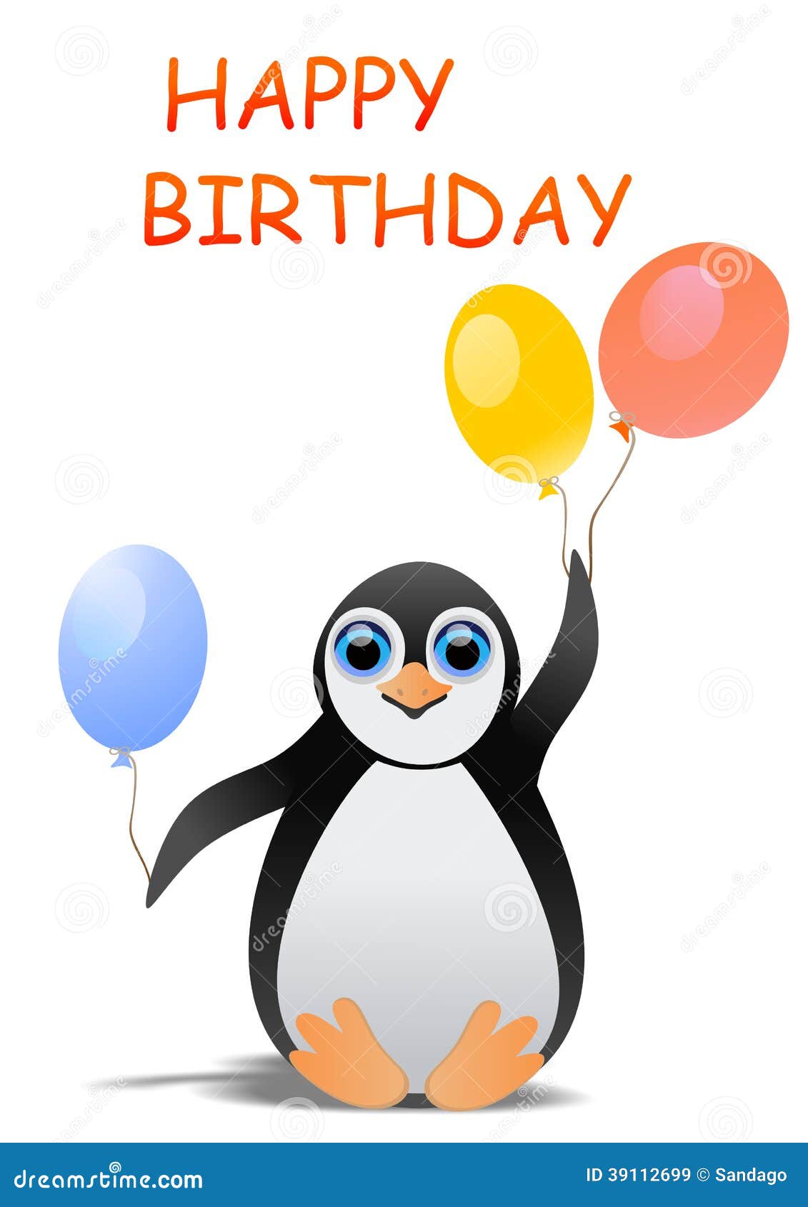 Birthday Penguin T-shirt Design Vector Download