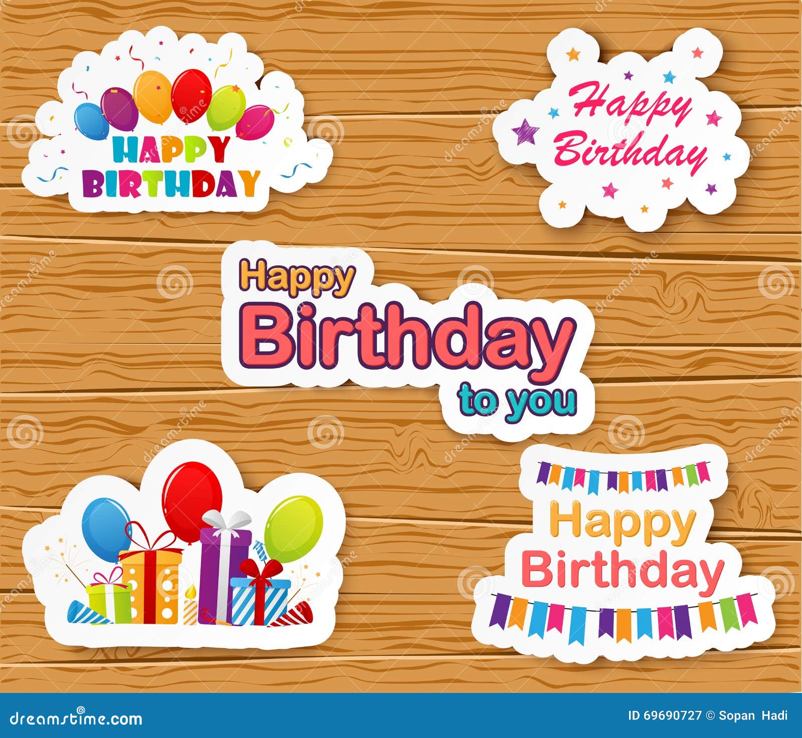 Birthday Card on White Paper Stock Vector Illustration of design