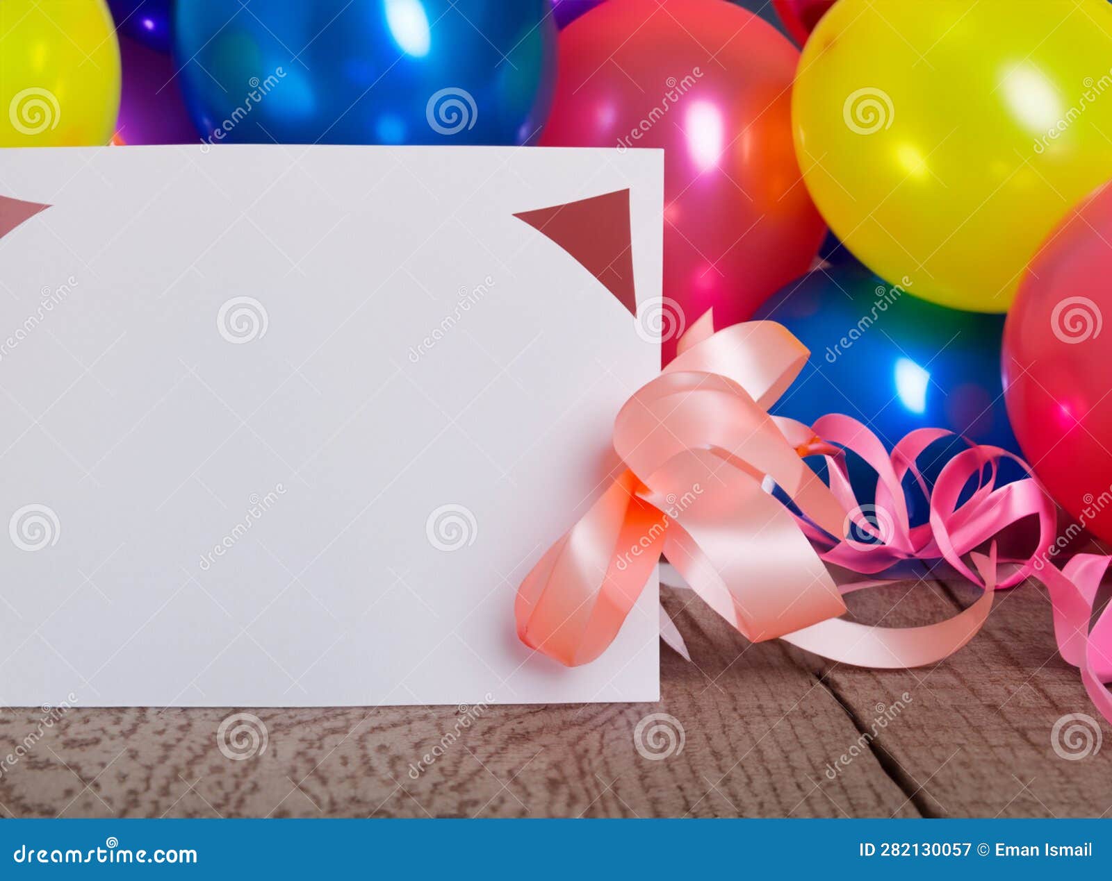birthday empty card with coloreful balloons background