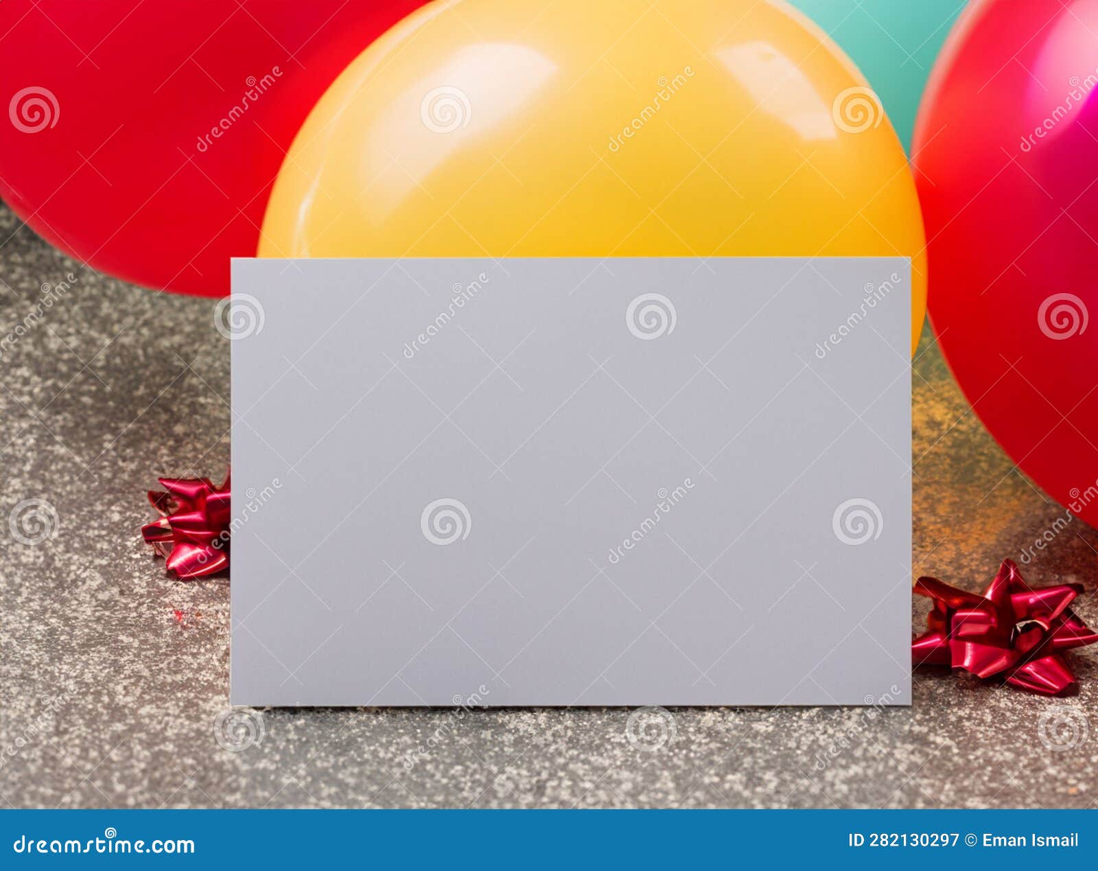 birthday empty card with coloreful balloons background