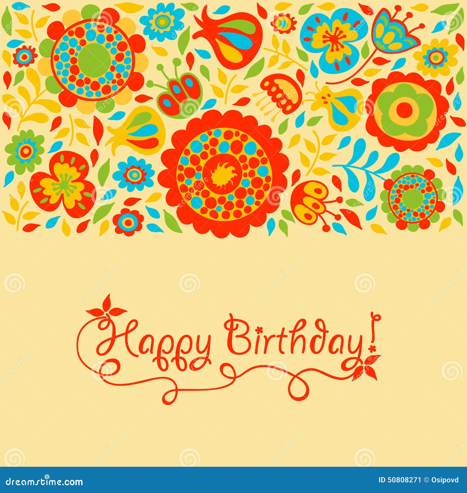 Birthday floral card stock vector. Illustration of heart 50808271