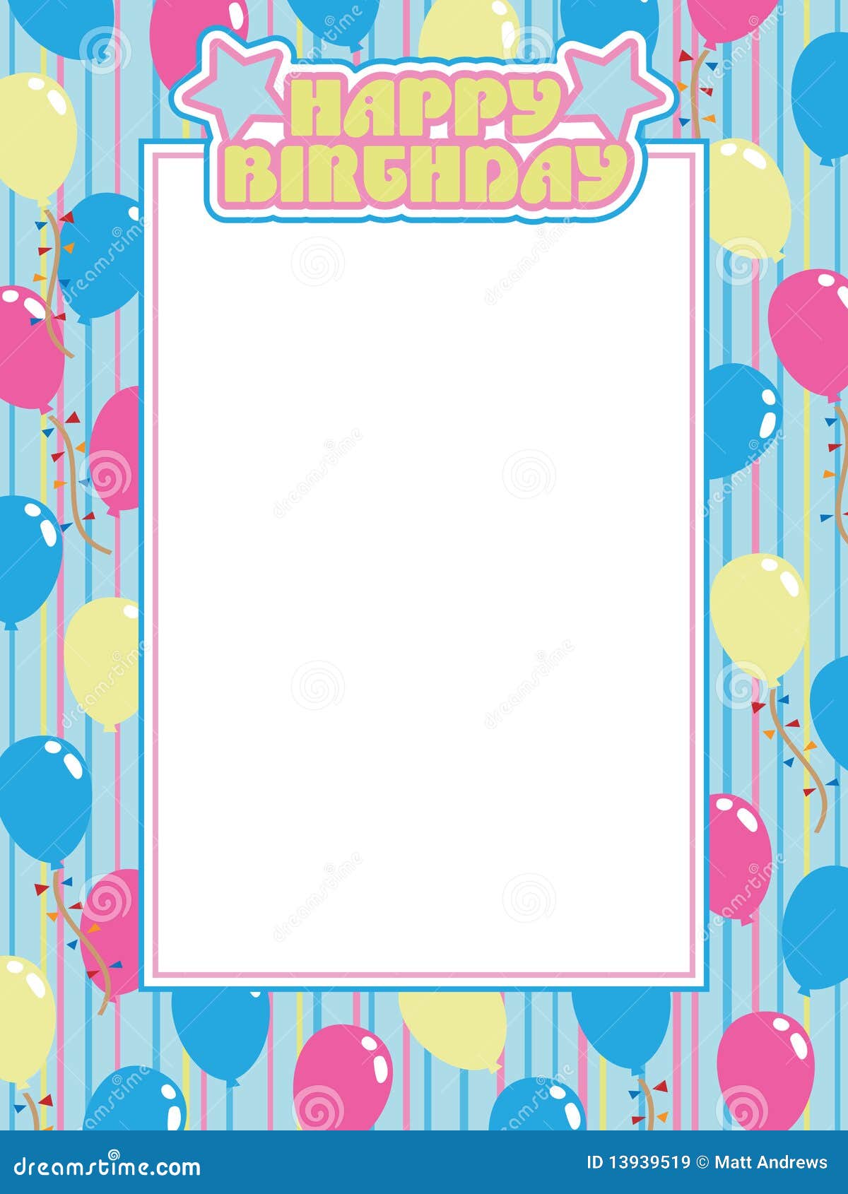 Birthday frame stock vector. Illustration of party, border - 13939519