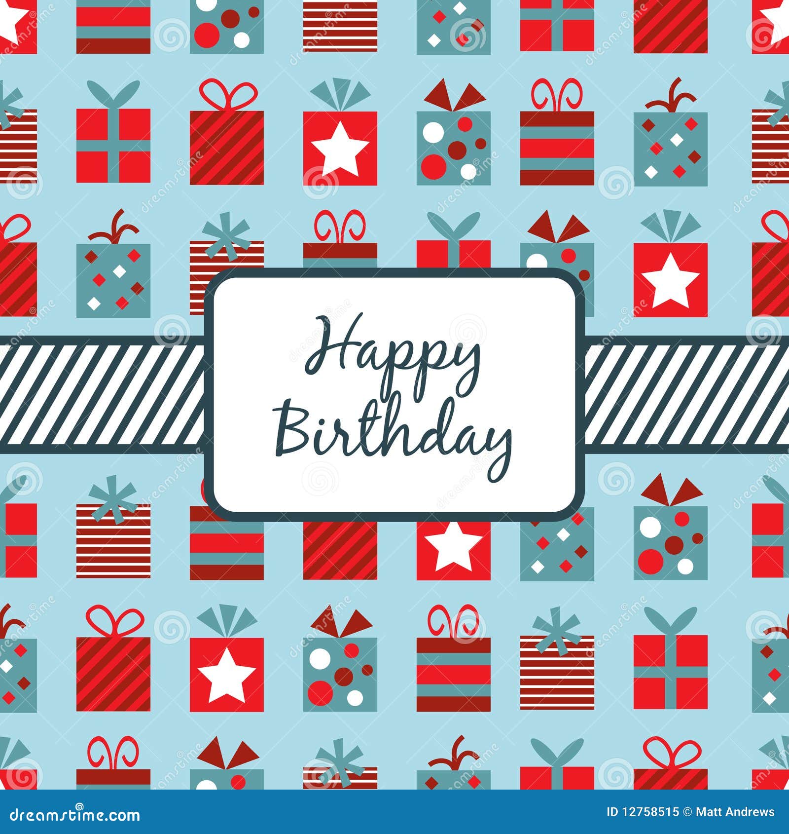 Birthday gifts wrapping stock vector. Illustration of stationery 12758515