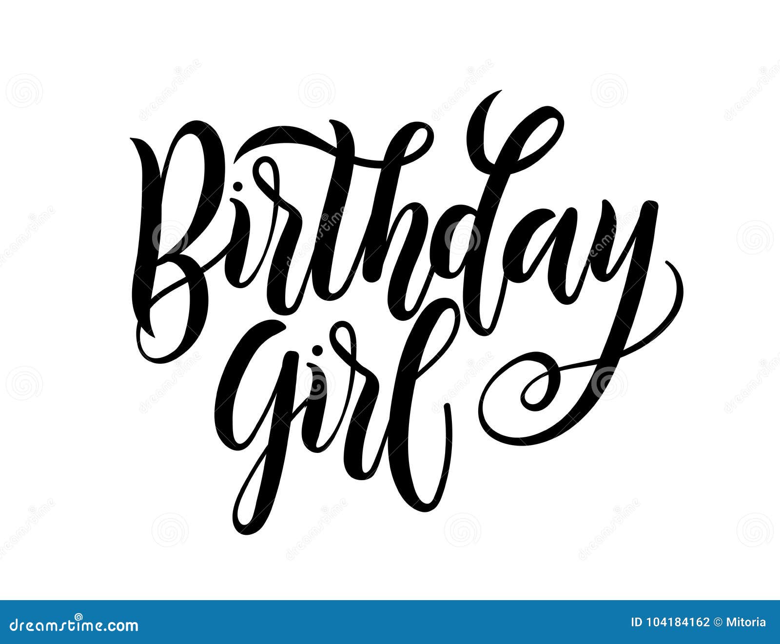Download Birthday Girl Lettering Greeting Card Sign. Design For ...